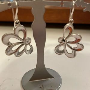 Vintage floral earrings sterling silver